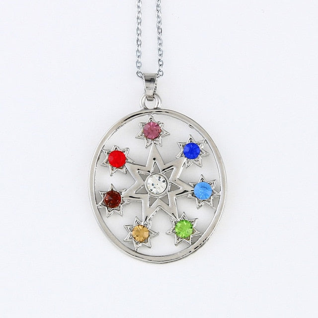 Collier pendentif cristal 7 chakras pour la méditation