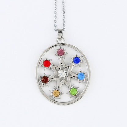 Collier pendentif cristal 7 chakras pour la méditation