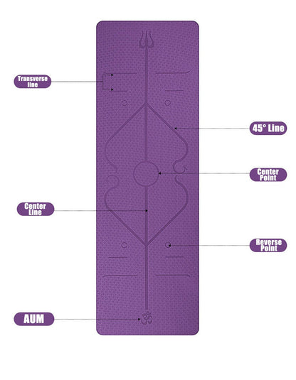 TPE Yoga Mat with Alignment Lines (Beginner)