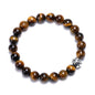 8 mm natural bead bracelet with soccer ball charm