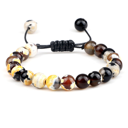 Bracelet œil de tigre 8 mm tressé ajustable