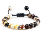 Bracelet œil de tigre 8 mm tressé ajustable