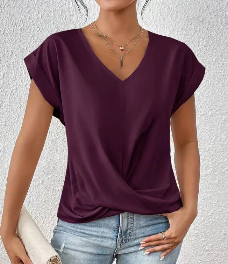 Plain V-neck T-shirt