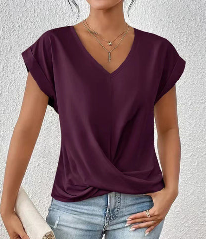 Plain V-neck T-shirt