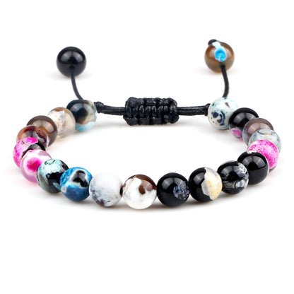 Bracelet œil de tigre 8 mm tressé ajustable