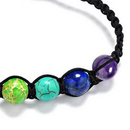 Bracelet 7 chakras en pierres de lave 8 mm