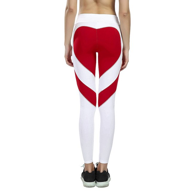 Legging de yoga taille haute à motif cœur pour femme