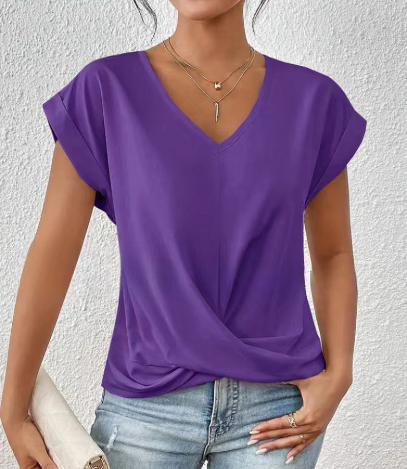 Plain V-neck T-shirt