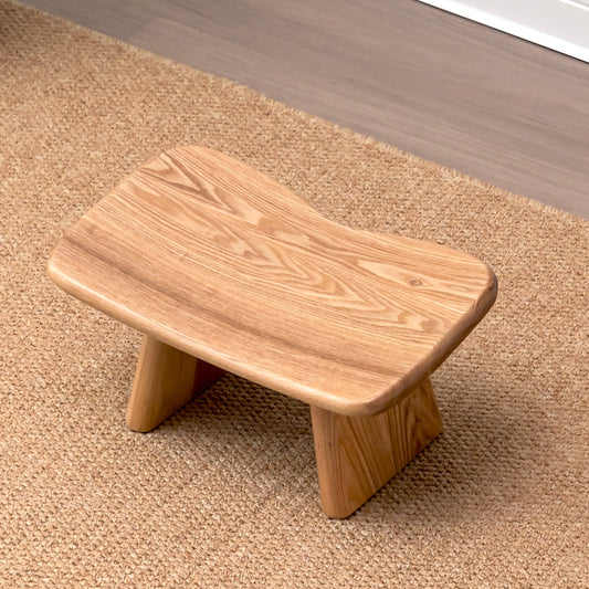 Solid wood footrest stool for zen meditation, kneeling sitting position