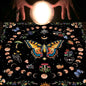 Nappe Tarot, coussin Lune, Soleil, Arbre porte-bonheur, velours