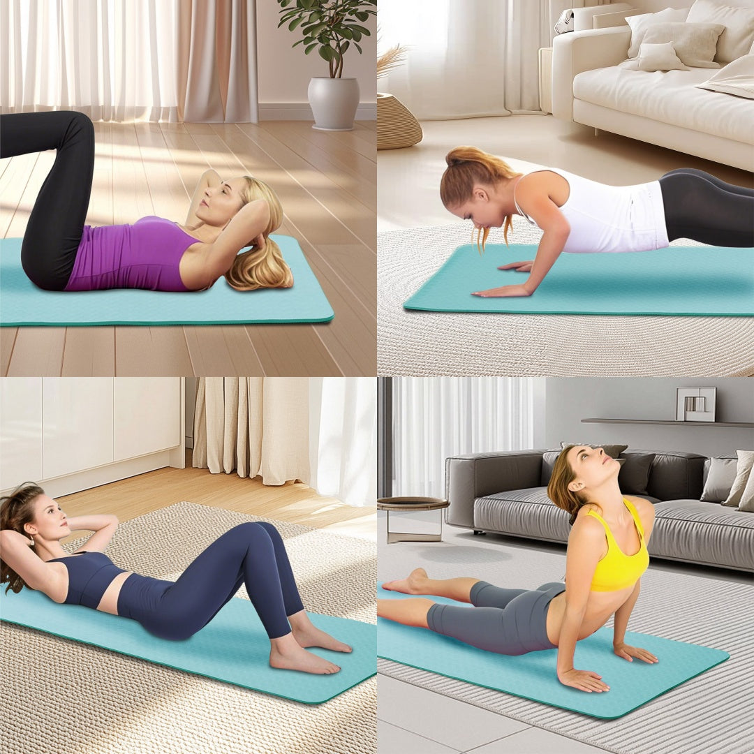 Tapis de yoga, tapis de yoga et d'exercice antidérapant, tapis d'exercice professionnel en TPE, tapis de fitness multi-usages 72 x 24, Pilates et exercices au sol