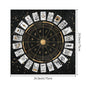 Nappe décorative Tarot, jeu de société, mandala, phases de la lune, motif floral et papillon.