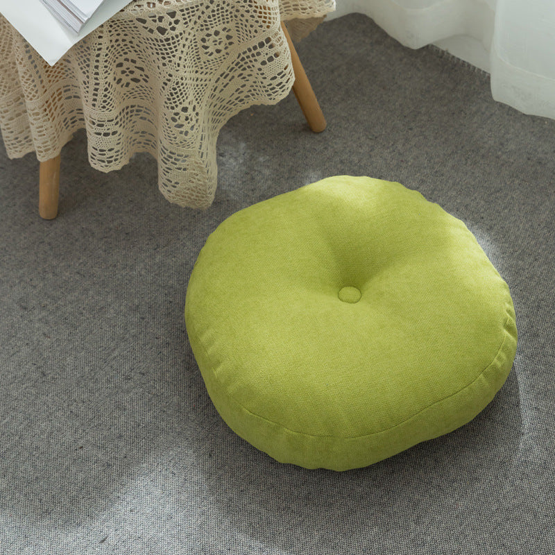 Futon épais pour salon, chambre et méditation, style nordique, avec baie vitrée.