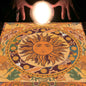 Nappe Tarot, coussin Lune, Soleil, Arbre porte-bonheur, velours