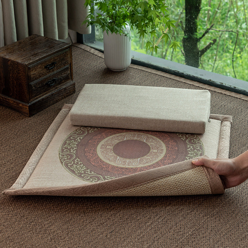 Coussin de méditation double face avec rembourrage supplémentaire