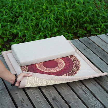 Coussin de méditation double face avec rembourrage supplémentaire
