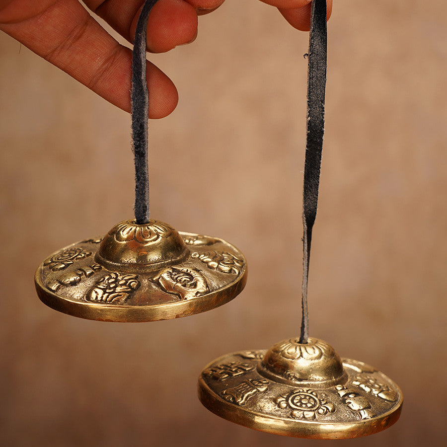 Cloche de contact en cuivre pur pour méditation professionnelle, yoga et méditation.
