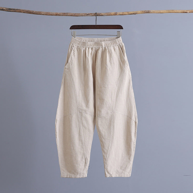 Women's articulated plain Zen meditation trousers