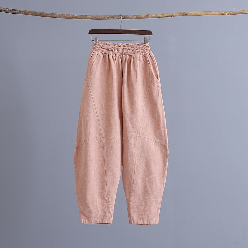 Women's articulated plain Zen meditation trousers