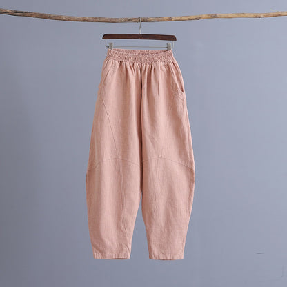 Women's articulated plain Zen meditation trousers