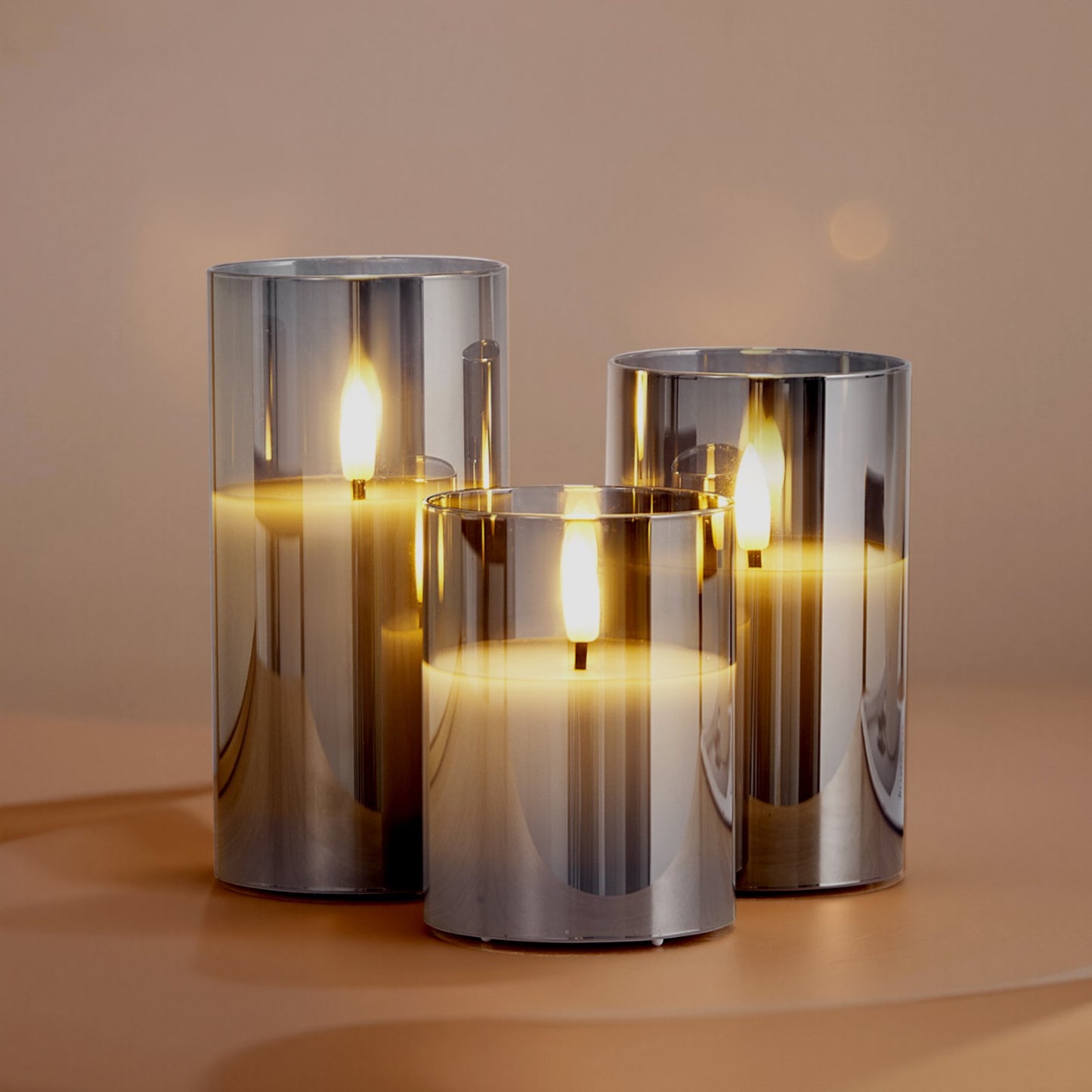 Bougies LED sans flamme, lot de 3, fonctionnant sur piles avec télécommande, effet flamme réaliste pour une ambiance sécurisée