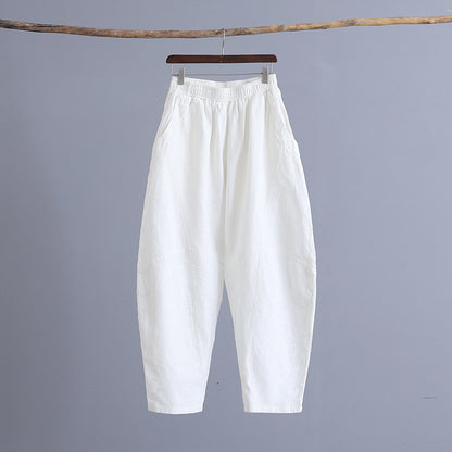 Women's articulated plain Zen meditation trousers