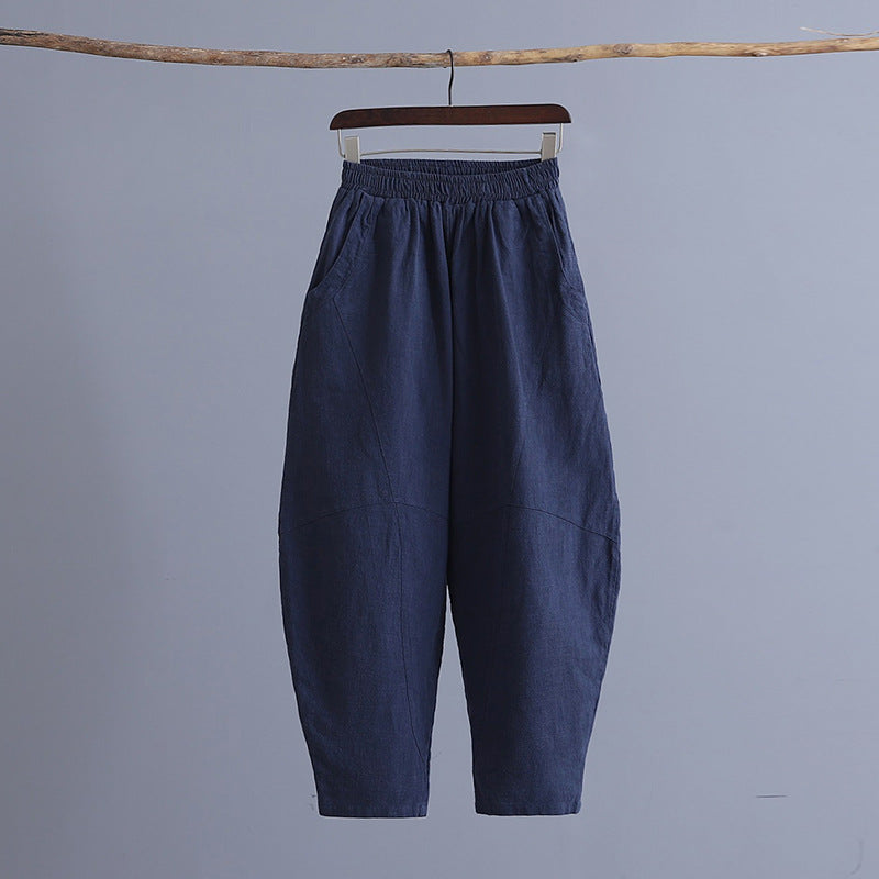 Women's articulated plain Zen meditation trousers